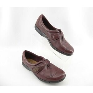 New Balance Cobb Hil Pamela Maroon Leather Strap Comfort Clogs Women's US 8W